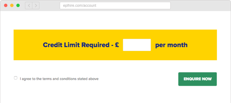 EPL Hire Customer application form